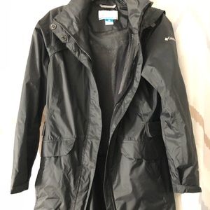 EUC women’s Columbia rain coat sz L black